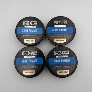 (4) AXE Men's Styling Shine Pomade Medium Hold Smooth Look Hair Cream / Wax
